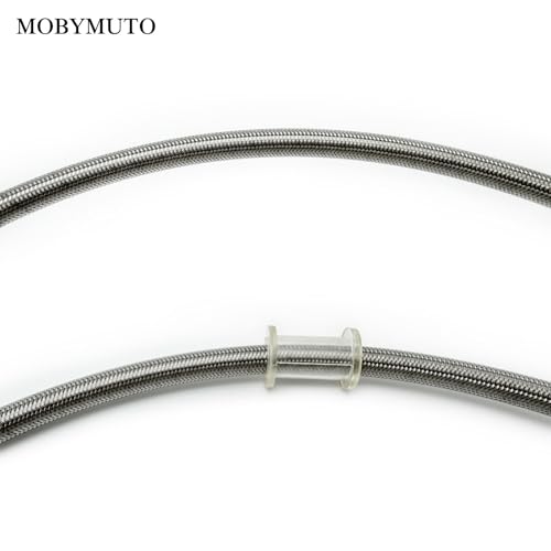 Motorcycle Hydraulic Braided Brake Line, Stainless Steel Brake Hose, Universal Brake Clutch Fluid Line for Motorcycle, Moped, ATV, Go-Kart and Dirt Bike (Silver, Length 120 cm/47.2'') - size: 120cm/47.2''