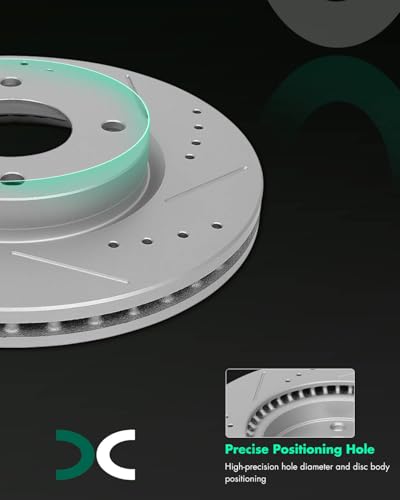 SCITOO Front Brake Kits Drill & Slotted Brakes Rotor Brakes Pads:31463;D815 - size: Front 31463 + D815 [2+4PCS]