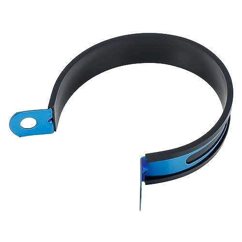 F FIERCE CYCLE 89mm 3.5" 3 1/2 Inch Motorcycle Exhaust Band Joint Clamp Muffler Pipe Stainless Steel Blue - color: Blue