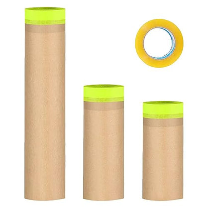 Tape and Drape, Paint Masking Paper, 3 Size, 20" X 150feet, 6"12"20" - style: 3 pack(6",12",20")