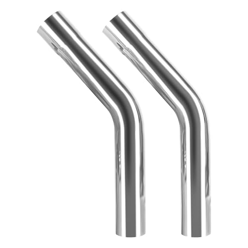Richeer 2.5" O.D. T304 Stainless Steel Exhaust Pipe 45 Degree Elbow (2PCS) - size: 2.5 inch