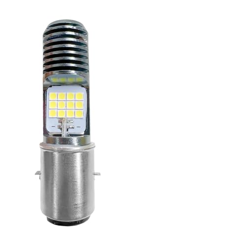 9-16V H4 LED Motorcycle Headlight Bulbs, Super Bright 3030 Chips Bulb Halogen Lamp Replacement, Waterproof High/Low Beam LED Headlight Bulb for Most Motorcycles ATVs (BA20D, White) - color: BA20D, White