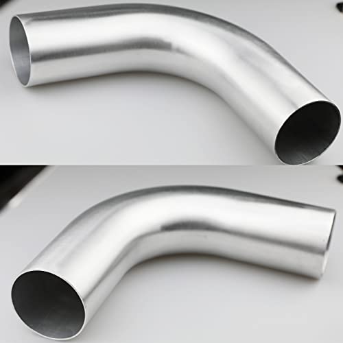 76mm (3") OD 90 Degree Elbow 3 Inch Aluminum Intercooler Pipe Air Intake Tube, 1.3D Radius, Brushed Finish - color: 90 Degree, size: OD 3" (76mm)