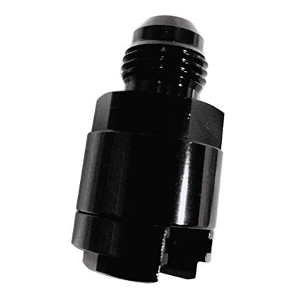 Fuel Adapter 6AN Male to 3/8 SAE Quick Disconnect Female Push on EFI Hose Fitting Aluminum Black - color: Black, size: 6AN to 3/8