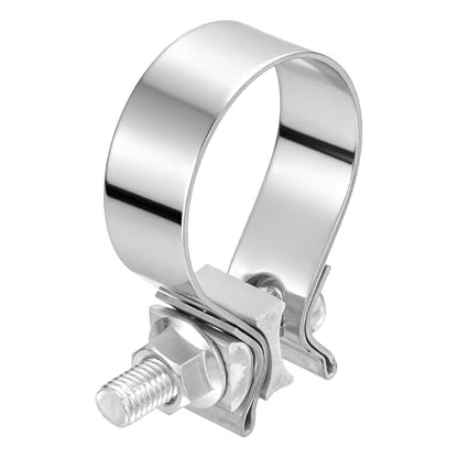 HARFINGTON 410 Stainless Steel Exhaust Clamp 2.09" Butt Joint Narrow Band Muffler Seal Exhaust Narrow Lap Butt Clamps for Pipe Mufflers Converters System Repair, Silver - size: Range 53-61 mm, Band Width 22mm