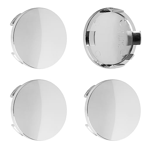 2.4Inch 60MM Wheel Center Caps, Pack of 4 (Chrome, Outer 60MM, Inner 56MM, Easy DIY Installation) - color: Chrome, size: Outer 60.0MM , Inner 56.0MM