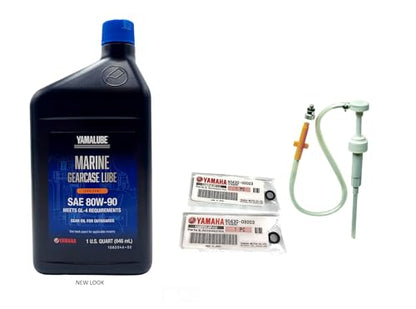 Yamaha Yamalube Marine Lower Unit Gearcase Lube- 1 Quart and Pump Plus Gasket, #Acc-GEARL-UB-QT
