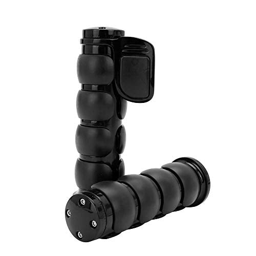 Pair of 1" Dual Black Motorcycle Bar End Hand Grips Handlebar Compatible with Cruisers Harley Yamaha Suzuki - color: Black#2