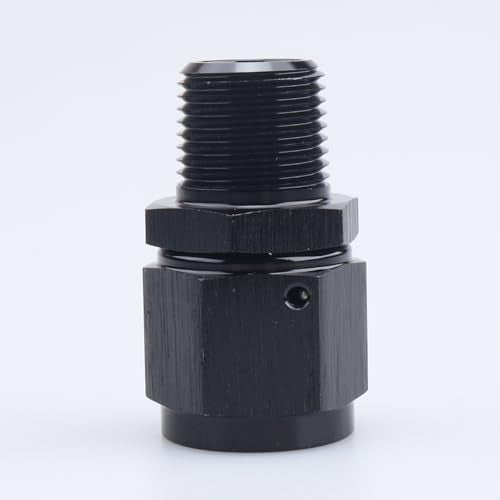 AC PERFORMANCE -8 AN Female to 1/4" NPT Male Swivel Fitting Aluminum Black - color: Black, size: 8AN to 1/4 NPT