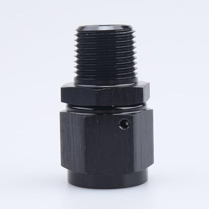 AC PERFORMANCE -8 AN Female to 1/4" NPT Male Swivel Fitting Aluminum Black - color: Black, size: 8AN to 1/4 NPT