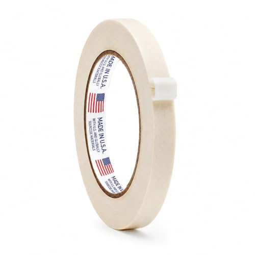 WOD MT5 Utility Grade Masking Tape, 3/8 inch x 60 yds. for Home or Office air-Dry Painting, Labeling, & Packing. Leaves no Residue - size: 3/8 inch, style: Roll