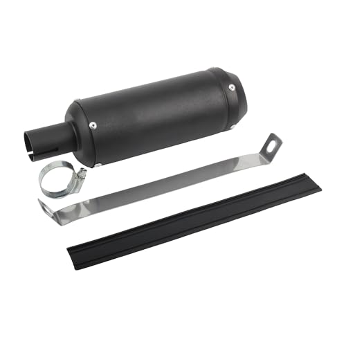28mm 1.1" Exhaust Muffler Motorcycle Slip On Muffler Compatible with Dirt Bike Street Bike Scooter ATV Racing Black - color: Black
