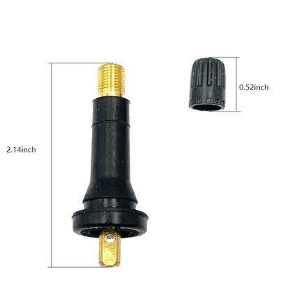 10PCS TPMS 20008 Tire Valve Stem Snap-in Rubber Tubeless Tire Pressure Sensor Valve Stem Brass Compatible with Buick Chevy Dodge Ford Jeep Enclave Escalade Avalanche Sierra Replace 20008 20018 - size: TPMS 20008-10pcs