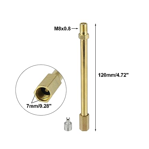 X AUTOHAUX 2pcs 120mm/4.72" Brass Tire Valve Extension for Car - size: 120mm