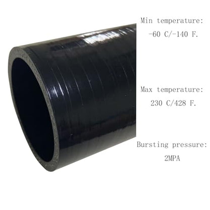 ID 1.25 inch Straight Silicone Hose Coupler 8 inch Length with 2Pcs Clamps - size: ID: 1.25"(31.75mm)