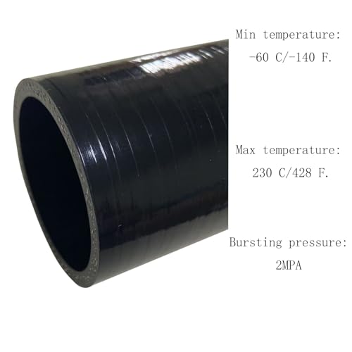 ID 3 inch Straight Silicone Hose Coupler (8 inch Length) with 2Pcs Clamps - size: ID: 3"(76.2mm)