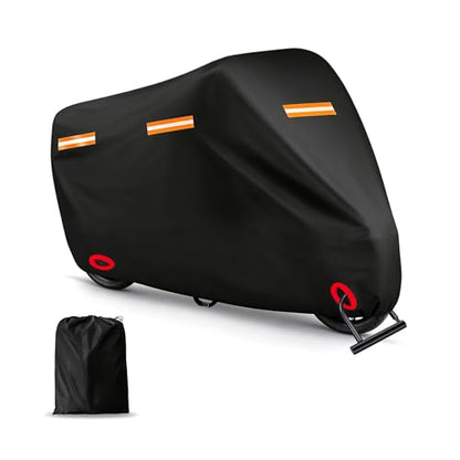Motorcycle Cover, Waterproof PE Aluminum Film Material, Fits up to 105" - size: 105" x 41" x 50"