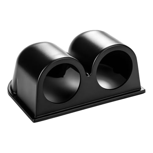 Car 2" 52mm Dual Hole Dash Gauge Pod Holder, Dual Hole Gauge Console Dashboard Pod Mount, Universal Plastic Housing Pod Meter Cup Gauges for Most Vehicles, Car Accessories - color: Dual Hole
