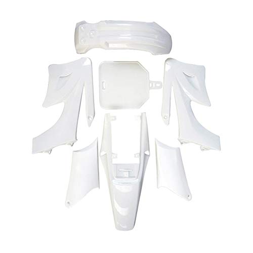 TDPRO Plastic Fairing Kit Fender Parts and Black Seat & 3L Gas Petrol Fuel Tank for Apollo Orion 110cc 125cc 150cc Pit Dirt Bike (White) - color: White