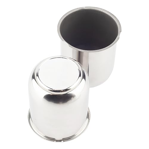 2Pcs 3.19" OD 3.62" H Trailer Wheel Center Caps with Removable Top - color: Mirror Polished, size: 3.19" OD 3.62" H