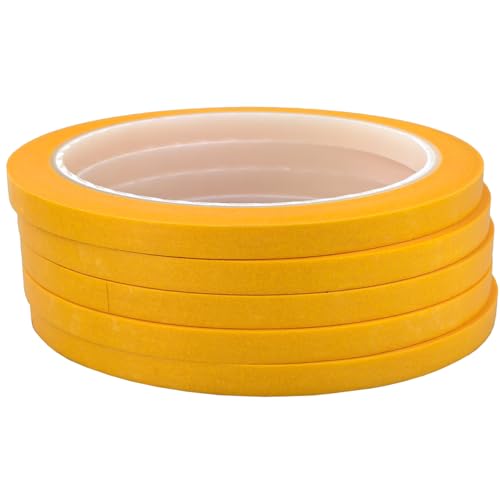 JINBING Washi Paper Masking Tape Art Tape for DIY Nail Arts Drawing Pattern Making Painters Tape 1/4 Inch x 27 Yard (Yellow) - color: Yellow