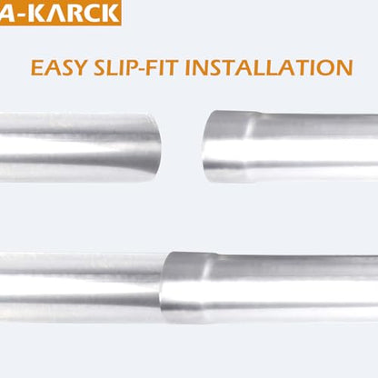 A-KARCK Straight Exhaust Pipe 2.5" OD, Stainless Steel 40" Long Mandrel Exhaust Tube - size: 2.5", style: 40 INCH