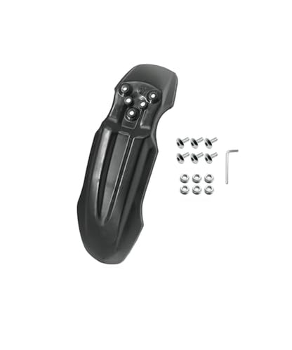 E-Bike Front Fender with Screw Kit Waterproof (Black) - color: Black