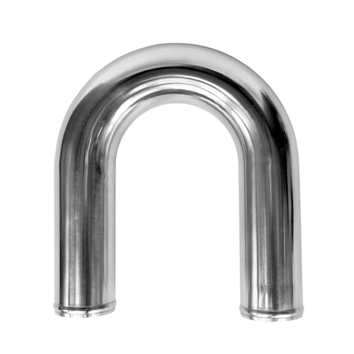 OD 2.5" (63mm) 180 Degree Aluminum Elbow Intercooler Pipe Tube, 6" Leg Length Universal U-Shape Bend Intake Tubing Adapter Turbo Connector - size: 2.5" (63mm)