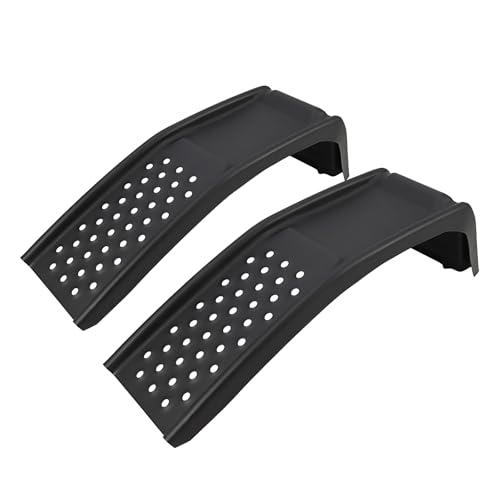 Car Ramp Set of 2, Support 8000lbs Gross Vehicle Weight, Heavy Duty Auto Truck Ramps, Solid Steel Vehicle Ramp Ideal for Oil Change and Car Repair, Ideal for Easy Home Garage Maintenance - color: Black