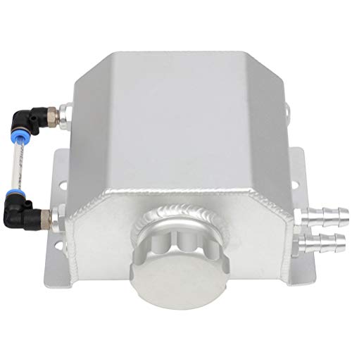 SCITOO Radiator Tank Coolant Reservoir Bottle 1L Universal Aluminum Coolant Overflow Tank Silver
