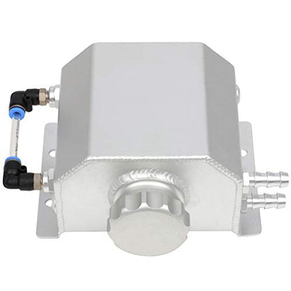 SCITOO Radiator Tank Coolant Reservoir Bottle 1L Universal Aluminum Coolant Overflow Tank Silver