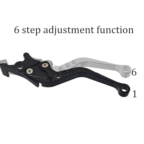 1 Pair Black Motorcycle Brake Clutch Levers, CNC Aluminum Alloy Handle Set for Scooter Motorbike, Adjustable Replacement Parts - color: Black