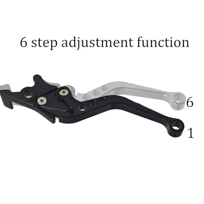 1 Pair Black Motorcycle Brake Clutch Levers, CNC Aluminum Alloy Handle Set for Scooter Motorbike, Adjustable Replacement Parts - color: Black
