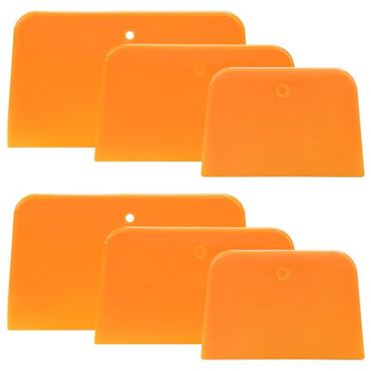 6 PCS Body Filler Spreaders, 4" 5" 6" Reusable Squeegee Flexible Car Body Filler Spreader Tool, Plastic Maintenance Tool for Automotive Applying Fillers Putties Glazes Caulks - color: 6 PCS