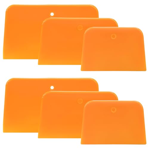 6 PCS Body Filler Spreaders, 4" 5" 6" Reusable Squeegee Flexible Car Body Filler Spreader Tool, Plastic Maintenance Tool for Automotive Applying Fillers Putties Glazes Caulks - color: 6 PCS