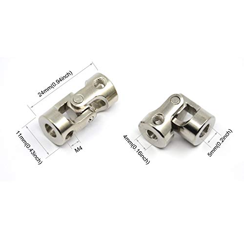 4 Pcs 4mm to 5mm Universal Joint Shaft Coupling for Motor - size: 4-5mm
