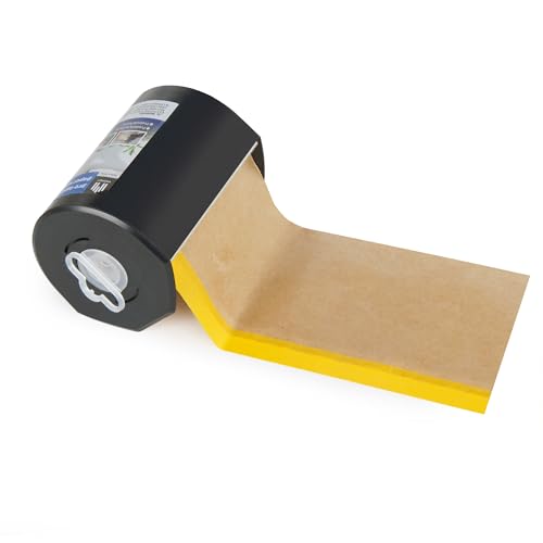 Voomey Pre-Taped Masking Paper for Painting with Dispenser - 7 inch x 82 feet Tape and Drape Painters Paper for Covering Skirting, Frames, Cars and DIY Projects - size: 180mm*25m, style: Dispenser System