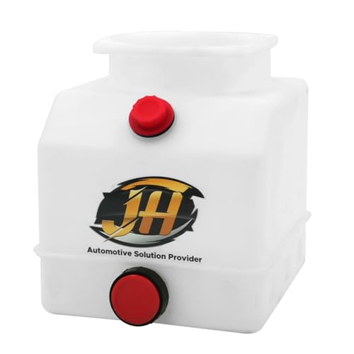 4 Quart Poly Power Unit Reservoir for Hydraulic Systems, Polyethylene Flat Bottom Utility Fluid Tank for Dump Trucks Trailers RVs Boats - size: 4 Quart