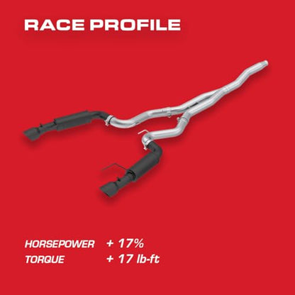 MBRP S7275BLK 3" Cat Back, Dual Split Rear, Race Version Exhaust System with 4.5" Tips (Black Coated) - color: Black Coated