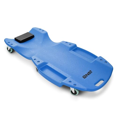 DNA MOTORING TOOLS-00239 48 Inches Heavy-Duty Low-Profile Roller Automotive Creeper with Padded Headrest, Blue - color: Blue, size: 48 Inches