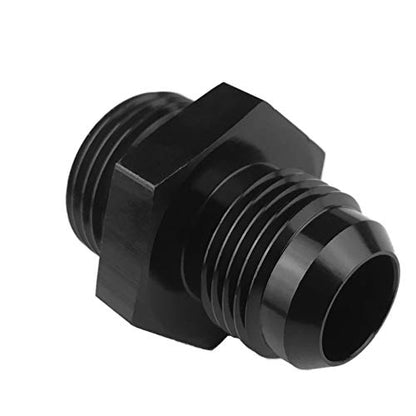 8AN Flare to 10AN O Ring Boss ORB Male Fuel Pump Rail Adapter Aluminum AN Flare Twin Hose Fitting Black - size: 8AN to 10AN Oring