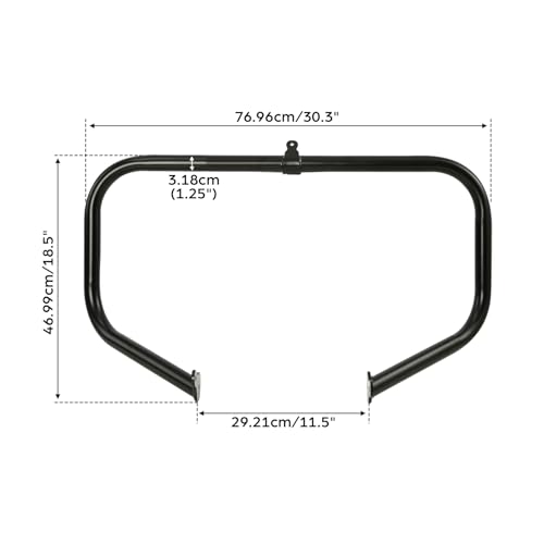 TCT-MOTORPARTS 1 1/4" Highway Engine Guard Crash Bar & Foot Pegs Fit for Harley Road King Glide Street Electra Glide Ultra FLHT FLHX FLHR 2009-2024 - color: Black Engine Crash Bar+Footpegs #2