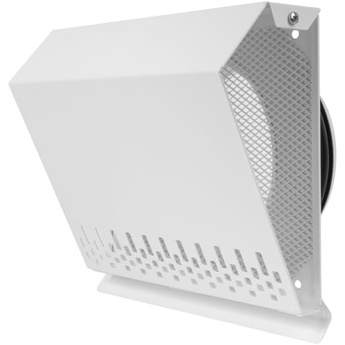 Vent Systems 6" Inch Air Supply Vent Cover with Rubber Gasket - White Galvanized Steel - Robust Weatherproof Outdoor Air Intake Box - Duct or Surface Mounting - Rain and Snow Protection - color: White, size: ø6" Inch - Supply