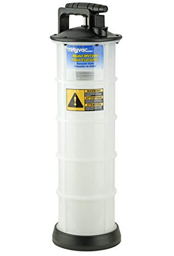 Mityvac MV7400 1.9 Gallon Automotive Fluid Evacuator Extractor Pump, Manual Operation, Chemical-Resistant Polyethylene, Automatic Overflow Prevention, Quick-Drain Spout, Large Stabilizing Base