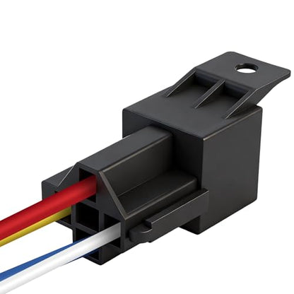 2 Pack 48V 40A Car Relay Harness, 4-Pin SPST, 12AWG Harness Sockets, Automotive Switches and Starters, for Automotive Truck Van Motorcycle Boat - size: 4-Pin 48V