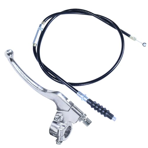 7/8" Dirt Bike Left Clutch Handle Lever and 38.9'' Clutch Cable for SSR110 SSR125 SSR140 Coolster M125 Apollo RFZ125 Tao Tao DB17 Baja Kayo Roketa Kinda Chinese Pit Dirt Bike Motorcycle Silver - color: Silver