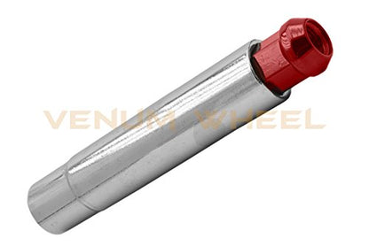20 Pc 12x1.5 Tall 4.5" Solid Spike Red Lug Nuts with Locking Socket Key | Fits Toyota Highlander Rav4 & 5 Lug Tacoma