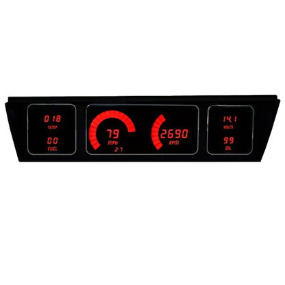 Intellitronix LED Digital Replacement Gauge Panel for 1977-1990 Chevrolet Impala & Caprice - Complete Dash Cluster Upgrade with Speedometer, Tachometer & Sending Units (Red) - color: Red