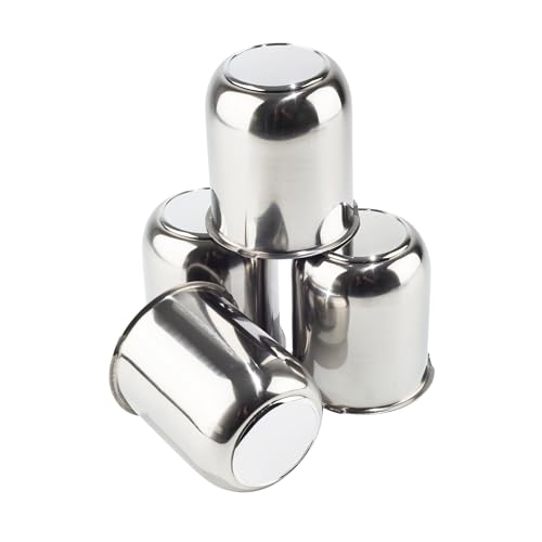 4Pcs 3.19" Stainless Trailer Wheel Center Caps, 3.62" H Chrome - color: Chrome, size: 3.19" Hub 3.62"H
