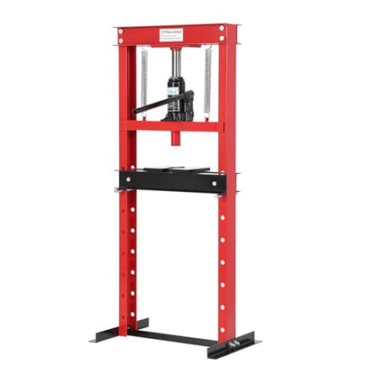 12T Hydraulic Press, Heavy-Duty h-Frame Garage Floor Hydraulic Shop Press - color: Red + Black